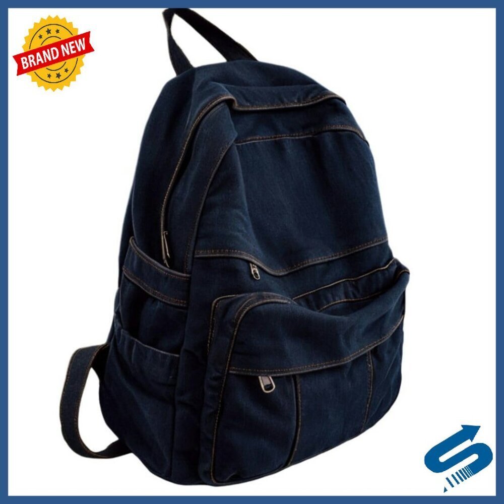 Vintage Canvas Backpack for Laptop, School, Travel - 19L Capacity
